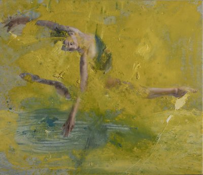 Ballerina på havet, 2021 (olie på lærred) af Nicola Pucci
