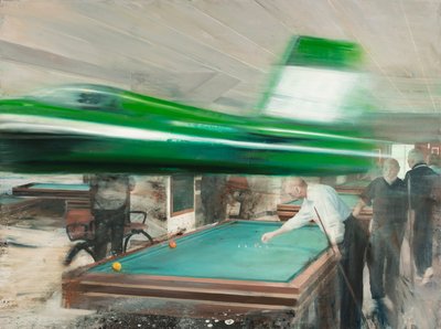 Billardrum, 2016 (olie på lærred) af Nicola Pucci