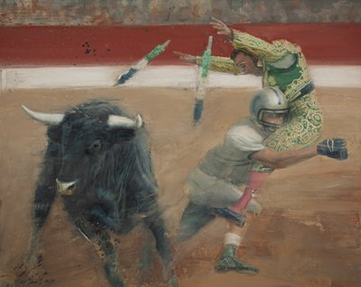 Corrida I, 2016 (olie på lærred) af Nicola Pucci