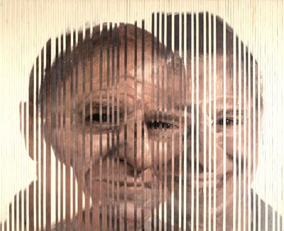 Face Fusion III, 2007 (olie på lærred skåret ud og sat på plade) af Nicola Pucci