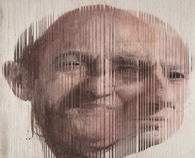 Face Fusion I, 2007 (olie på lærred skåret ud og sat på plade) af Nicola Pucci
