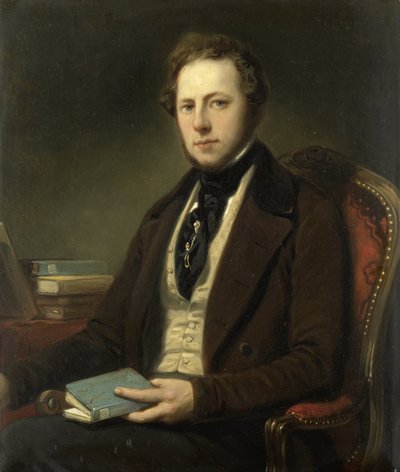 Portræt af en mand, måske Petrus Augustus de Genestet (1829-1861) af Nicolaas Pieneman (attributed to)