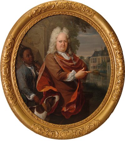 Francois van Bredehoff flankeret af sin tjener Tabo Jansz af Nicolaas Verkolje