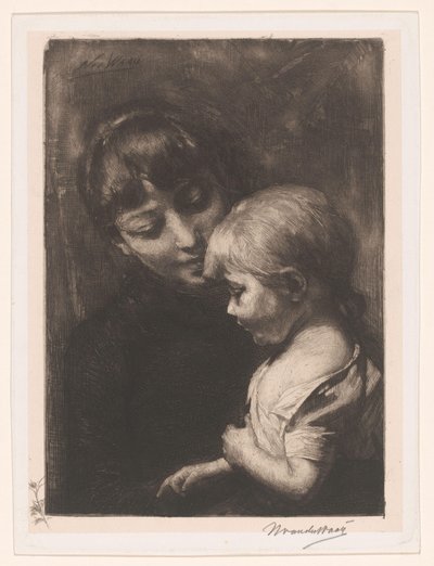Kvinde med barn af Nicolaas van der Waay (signed by artist)