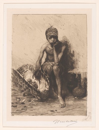 frugtsælger af Nicolaas van der Waay (signed by artist)