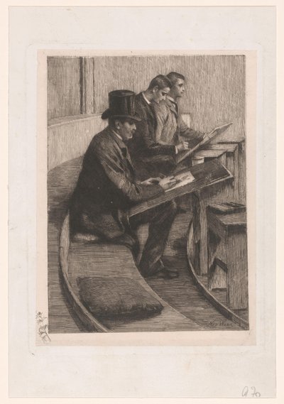 Tegning af mænd af Nicolaas van der Waay
