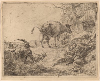 Ko pisser. af Nicolaes Berchem