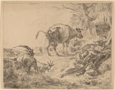 Ko pisser. af Nicolaes Berchem