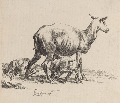 Moder, der amme sit lam. af Nicolaes Berchem