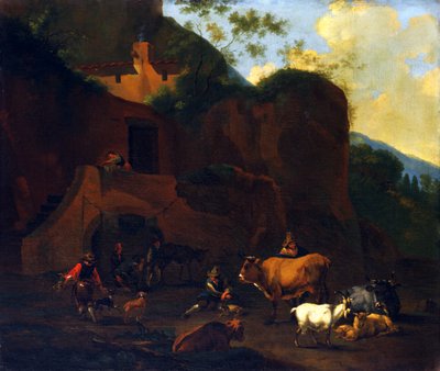 Bønder og kvæg, 1600-tallet af Nicolaes Berchem