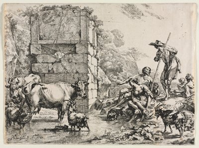 Koen drikker af Nicolaes Berchem