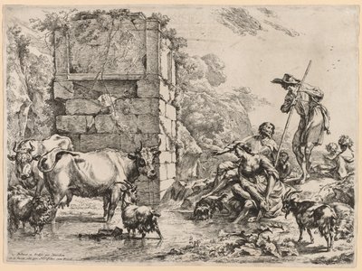 Koen drikker af Nicolaes Berchem