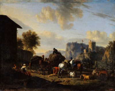 Resten af konvojen, 1600-tallet af Nicolaes Pietersz. Berchem