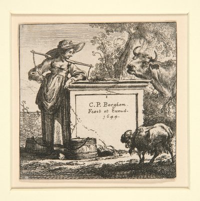 Sæt af køer, med mælkepigen af Nicolaes Berchem