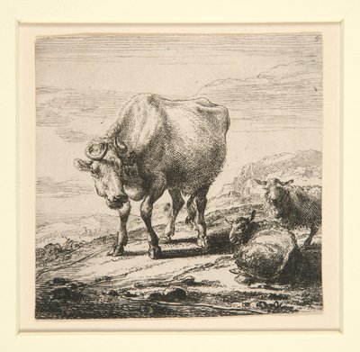 Sæt af køer, med mælkepigen af Nicolaes Berchem