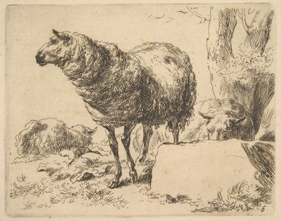 fra The Set of Sheep. af Nicolaes Berchem