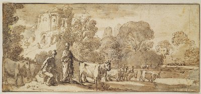 Mercury og Argus med en flok kvæg (pen og blæk på papir) af Nicolaes Cornelisz Moeyaert