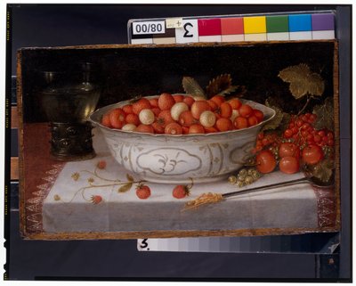 Stilleben af Fraises-De-Bois i en Wanli-porcelænsskål af Nicolaes Gillis