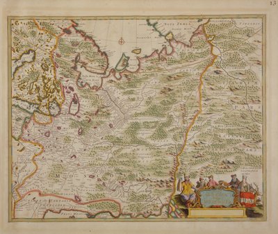 Kort over Rusland og Østeuropa fra Atlas Minor, 1745 af Nicolaes Jansz Visscher