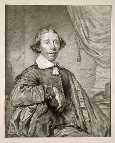 Portræt af en mand, 1681 (litho) af Nicolaes Jansz Visscher