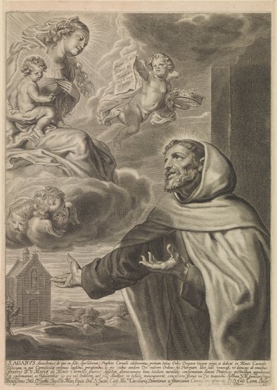Den hellige Agabus af Jerusalem forguder Maria af Nicolaes Lauwers