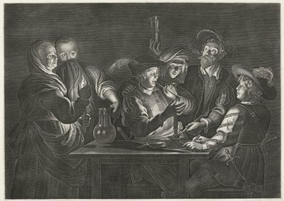 Mænd, der ryger og drikker på en kro af Nicolaes Lauwers
