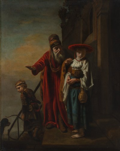 Abraham afskediger Hagar og Ismael, 1653. af Nicolaes Maes