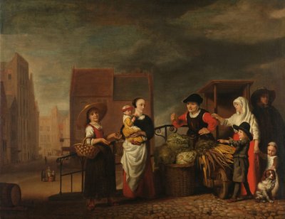 Grøntsagsmarked af Nicolaes Maes