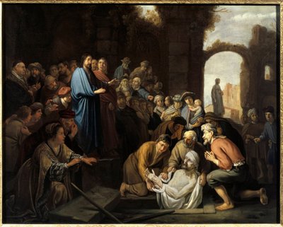 Lazarus opstandelse. Maleri af Nicolaes Cornelisz Moyaert af Nicolaes Moeyaert
