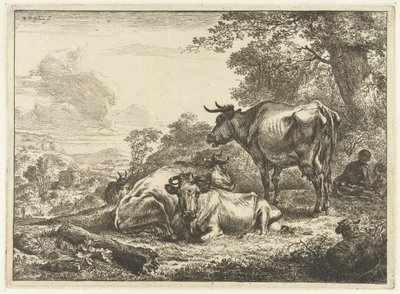Tre hvilende køer af Nicolaes Pietersz Berchem
