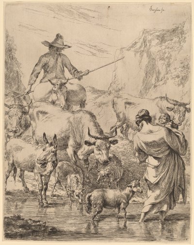 Flok krydser bækken af Nicolaes Pietersz Berchem