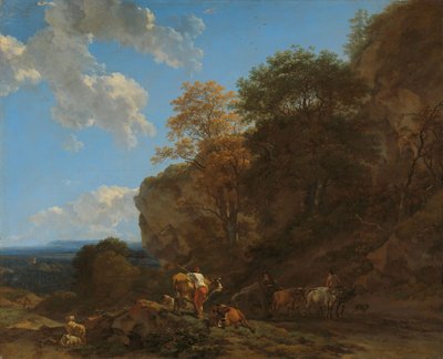 Italiensk Landskab af Nicolaes Pietersz Berchem