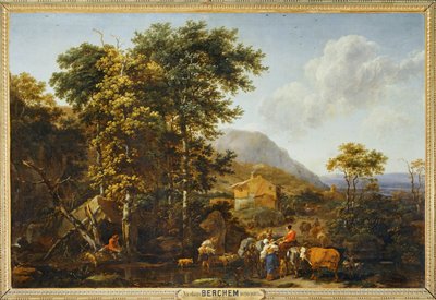 Landskab med stort træ ... af Nicolaes Pietersz. Berchem