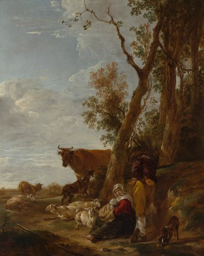 Hvile, 1644. af Nicolaes Pietersz. Berchem