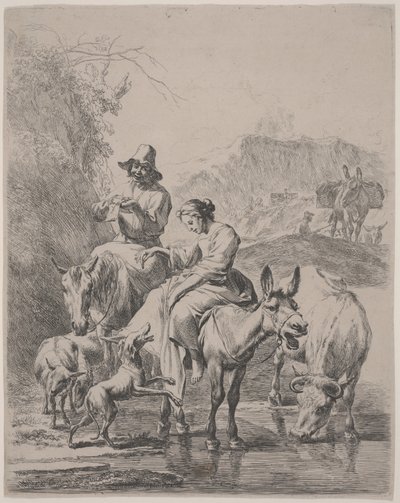 River Crossing af Nicolaes Pietersz. Berchem