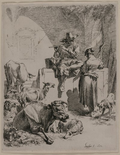 Den rørende hyrde, 1652. af Nicolaes Pietersz. Berchem