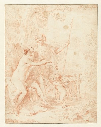 Venus, Adonis og Amor af Nicolaes Pietersz Berchem