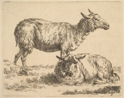 fra The Set of Sheep. af Nicolaes Pietersz. Berchem