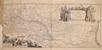Danubius fluuius Europae maximus a fontibus ad ostia cum omnibus flumnibus ab utroque latere in illum defluentibus af Nicolaes Visscher