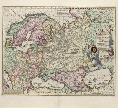 Kort over Rusland, anden halvdel af det 17. århundrede af Nicolaes Visscher