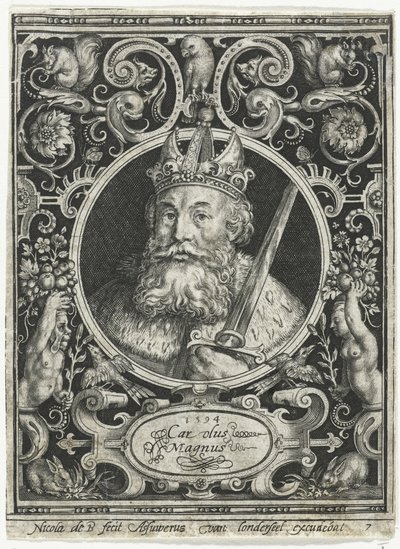 Charles den Store, frankernes konge, 1594 af Nicolaes de Bruyn