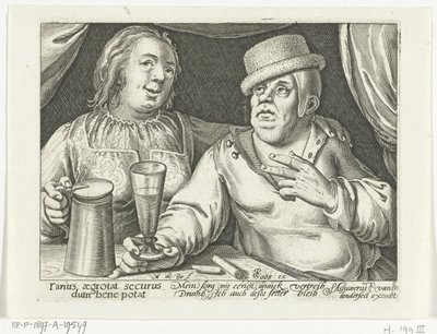 Drikker mand og kvinde af Nicolaes de Bruyn