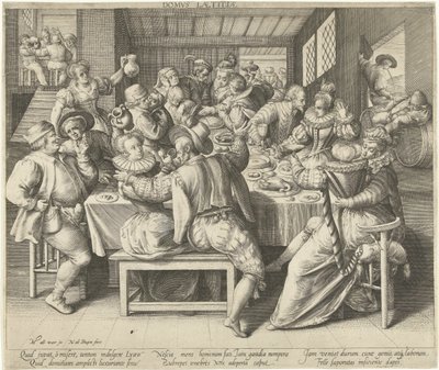 Een huis vol feestrumoer House of Joy (titel på objekt) af Nicolaes de Bruyn