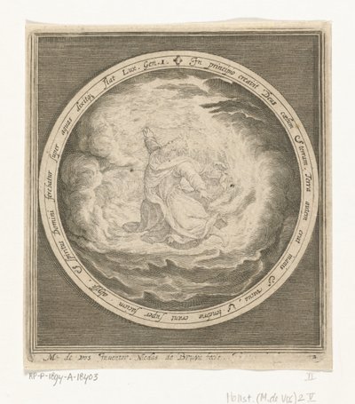 Første skabelsesdag: Gud skaber himmel og jord Fra skabelse til uddrivelse fra paradis (serietitel) af Nicolaes de Bruyn