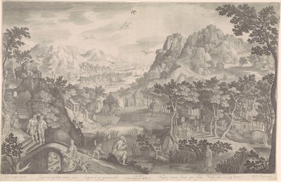 Hosea og den utro kvinde i et landskab af Nicolaes de Bruyn