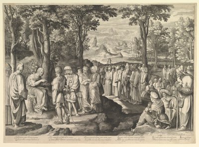 Johannes Døberen prædiker i ørkenen, ca. 1527-28 af Nicolaes de Bruyn