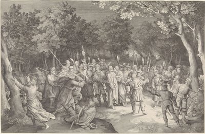 Judas Kys og Kristi arrestation af Nicolaes de Bruyn