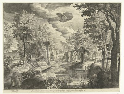 Landskab med Hagar og Ismael af Nicolaes de Bruyn