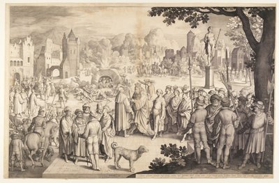Shadrach, Meshach og Abednego i det brændende komfur af Nicolaes de Bruyn
