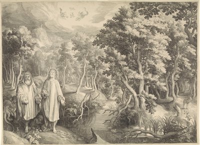 Kristi fristelse i ørkenen af Nicolaes de Bruyn